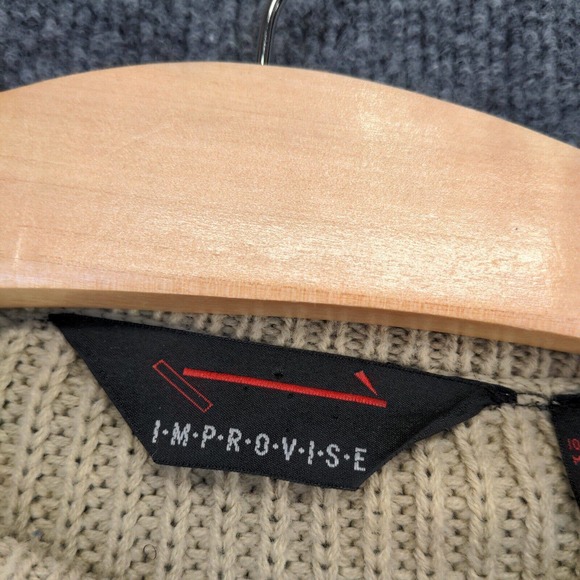 Improvise Men's Pullover Knit Sweater Tan Large Solid Long Sleeve Crew Neck - Picture 8 of 12